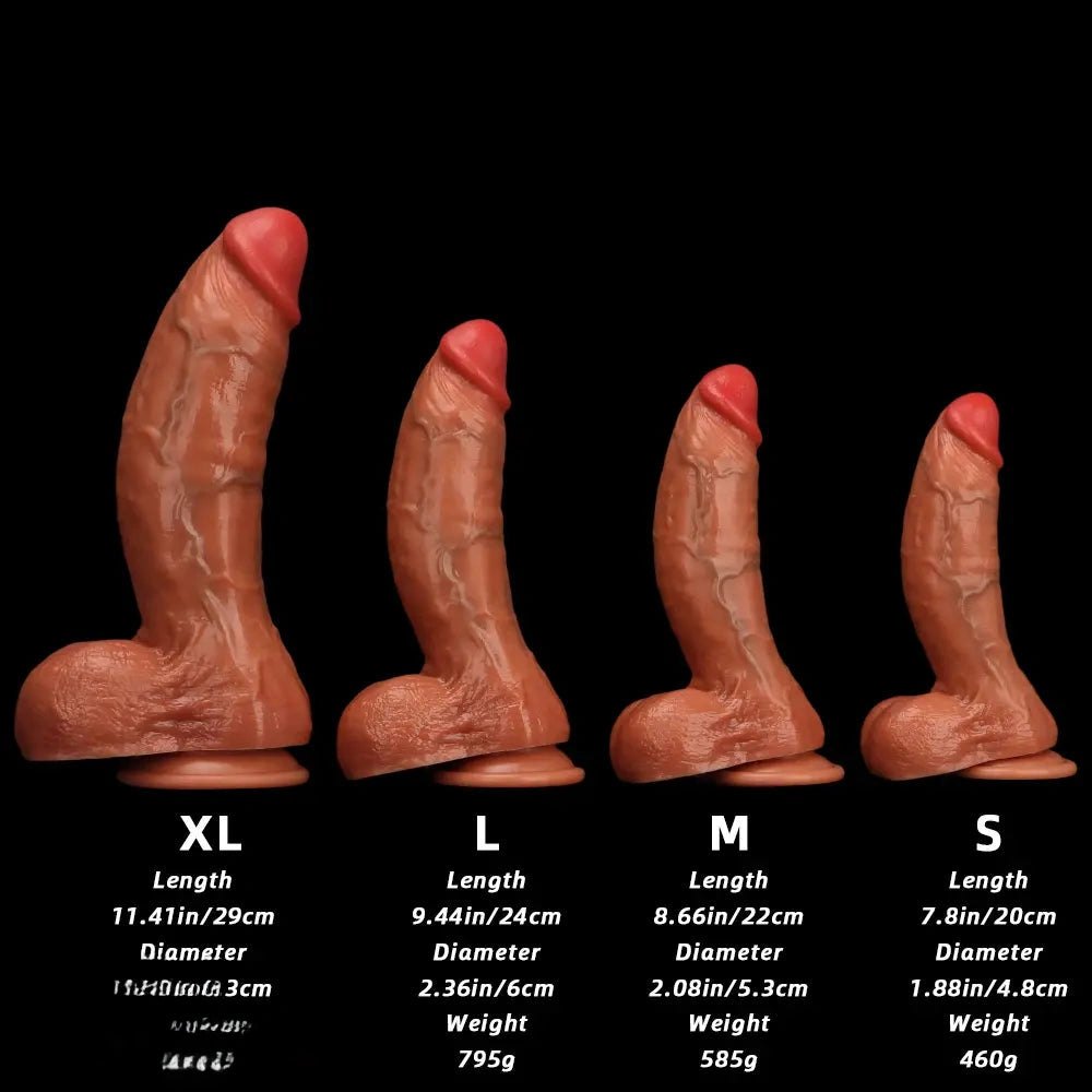 Curved G-Spot Silicone Dildo - Curved G-Spot Dildo, 4 Sizes