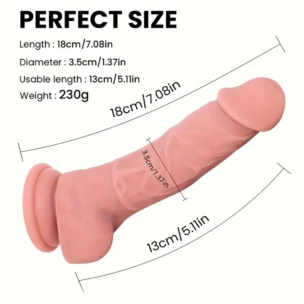 Curved G-Spot Silicone Dildo - Flesh Suction Cup Dildo