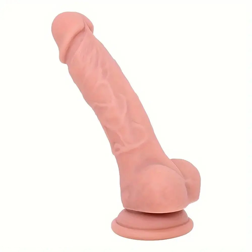 Curved G-Spot Silicone Dildo - Flesh Suction Cup Dildo