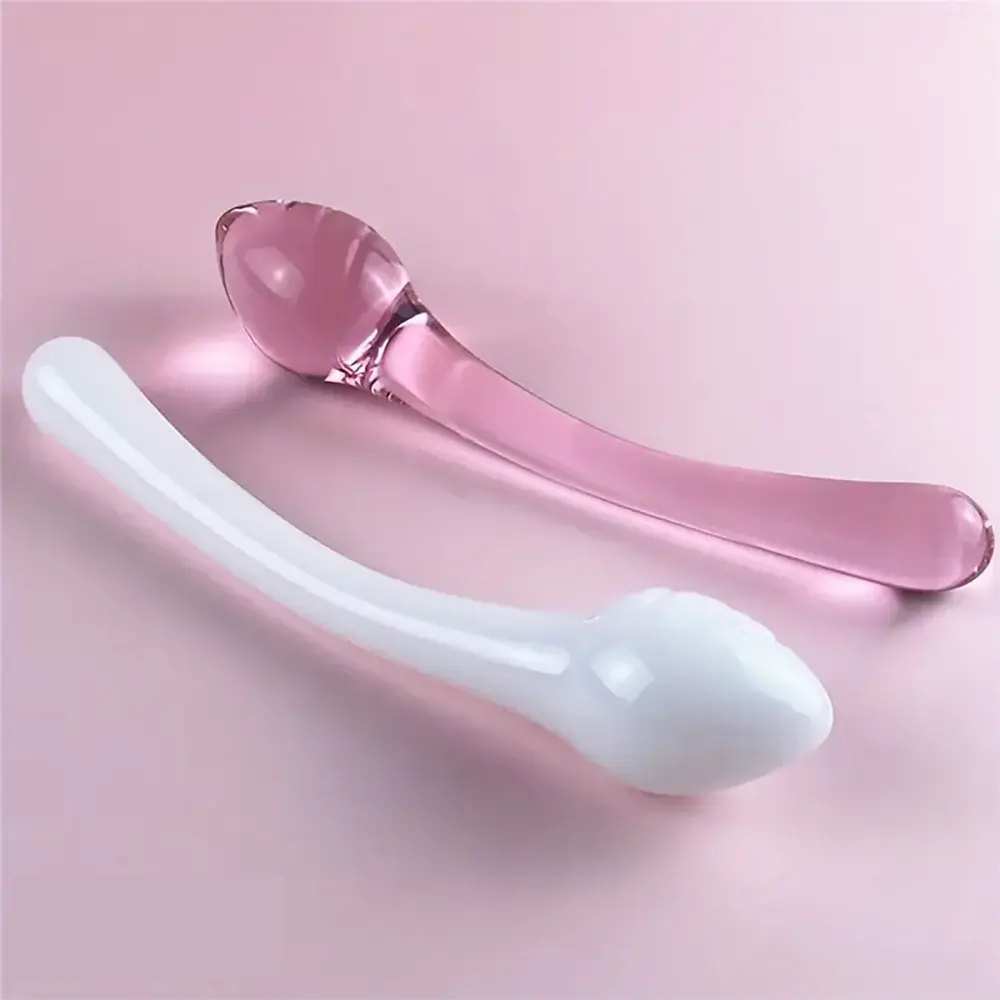 Curved Glass Wand Dildo - Smooth Handheld Glass Dildo