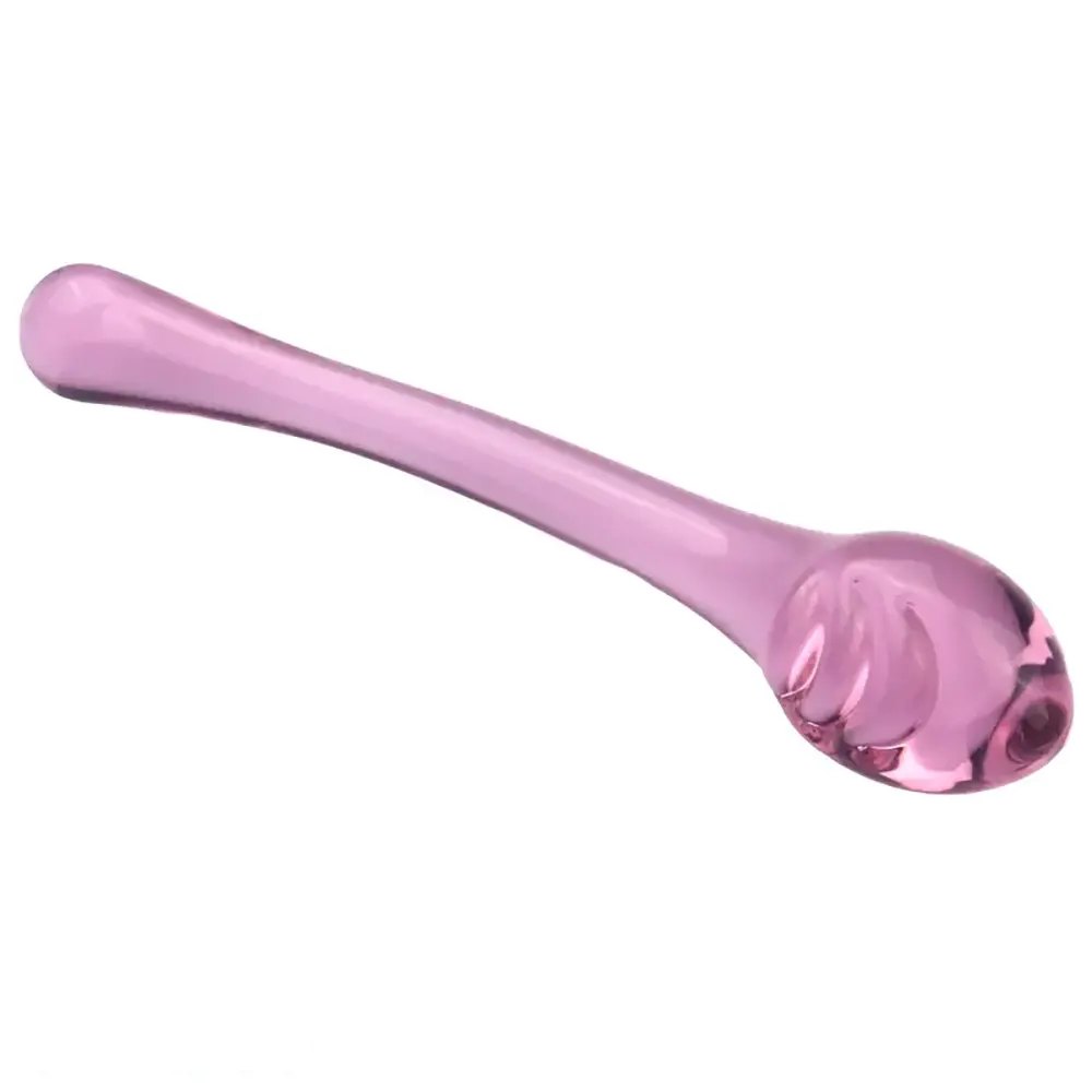 Curved Glass Wand Dildo - Smooth Handheld Glass Dildo
