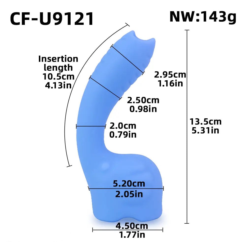 Curved Hook Silicone Dildo - G-Spot Curve Design