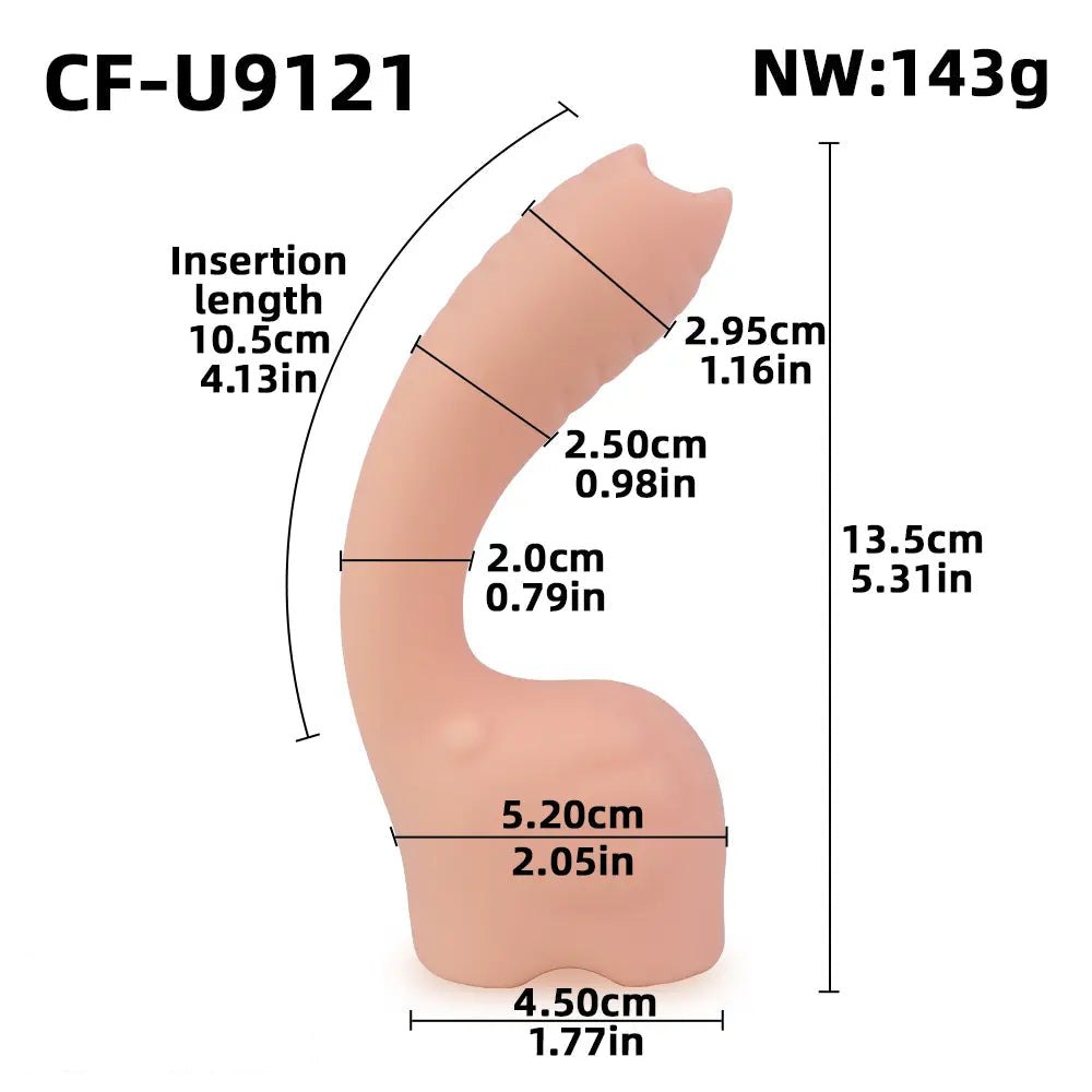 Curved Hook Silicone Dildo - G-Spot Curve Design