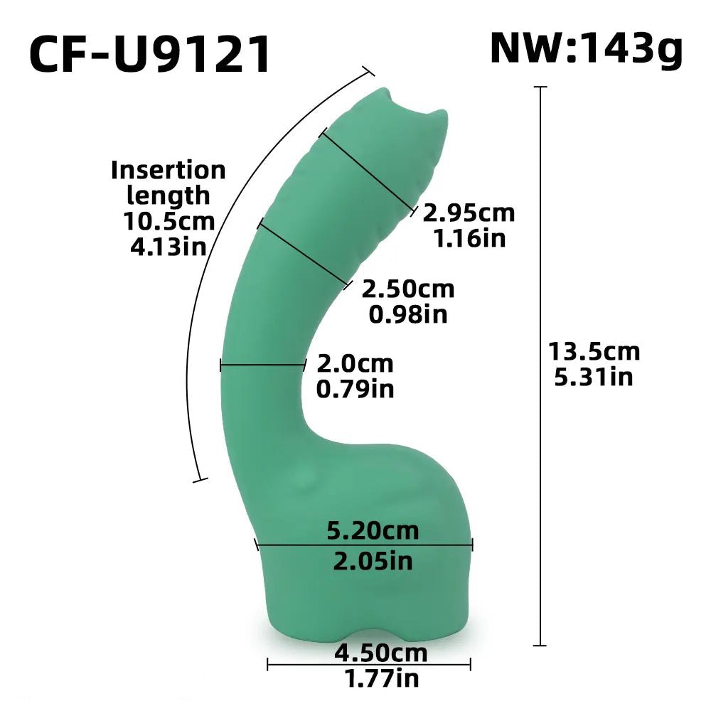 Curved Hook Silicone Dildo - G-Spot Curve Design