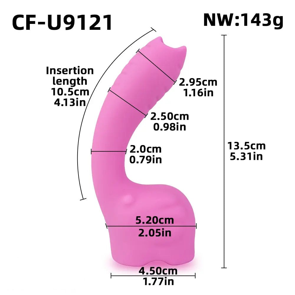 Curved Hook Silicone Dildo - G-Spot Curve Design