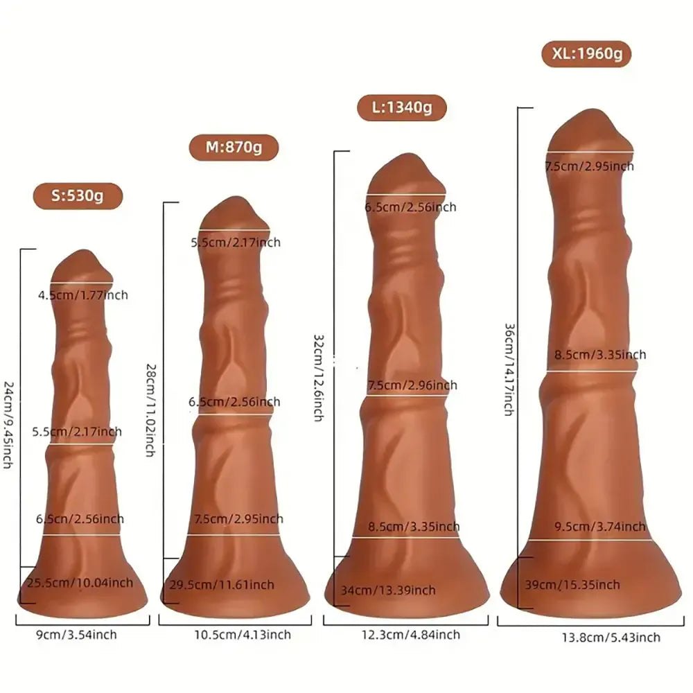 Curved Horse Dildo 4 Sizes - Large Silicone Dildo