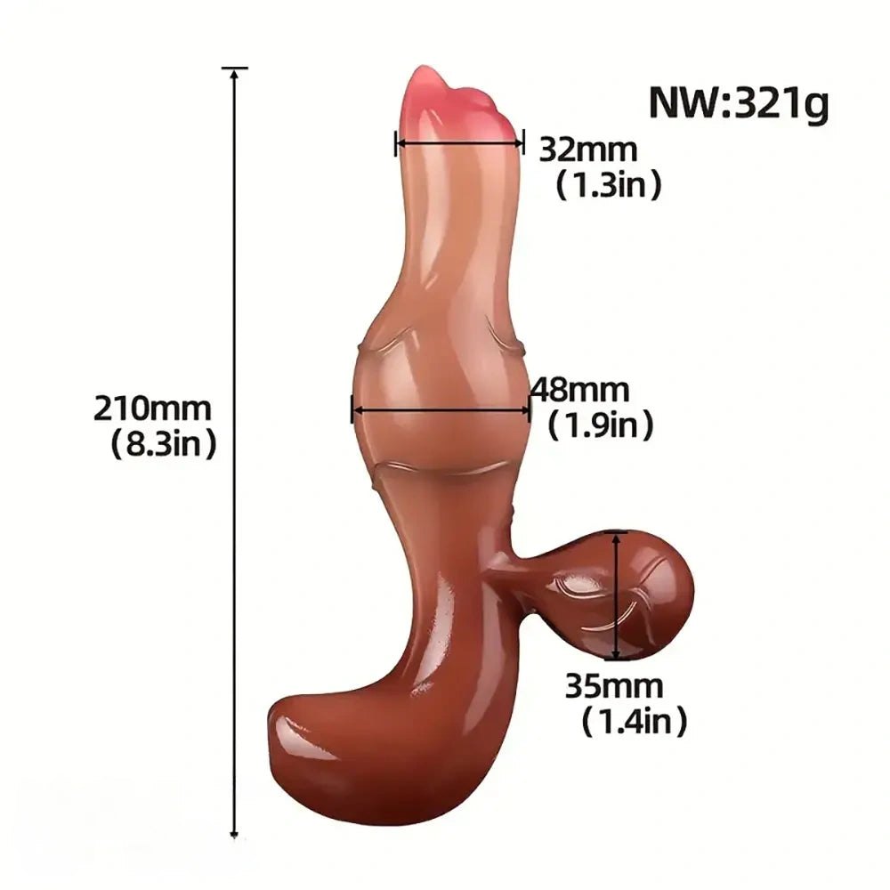 Curved Large Thick Dildo 8 in - Large Thick Silicone Dildo