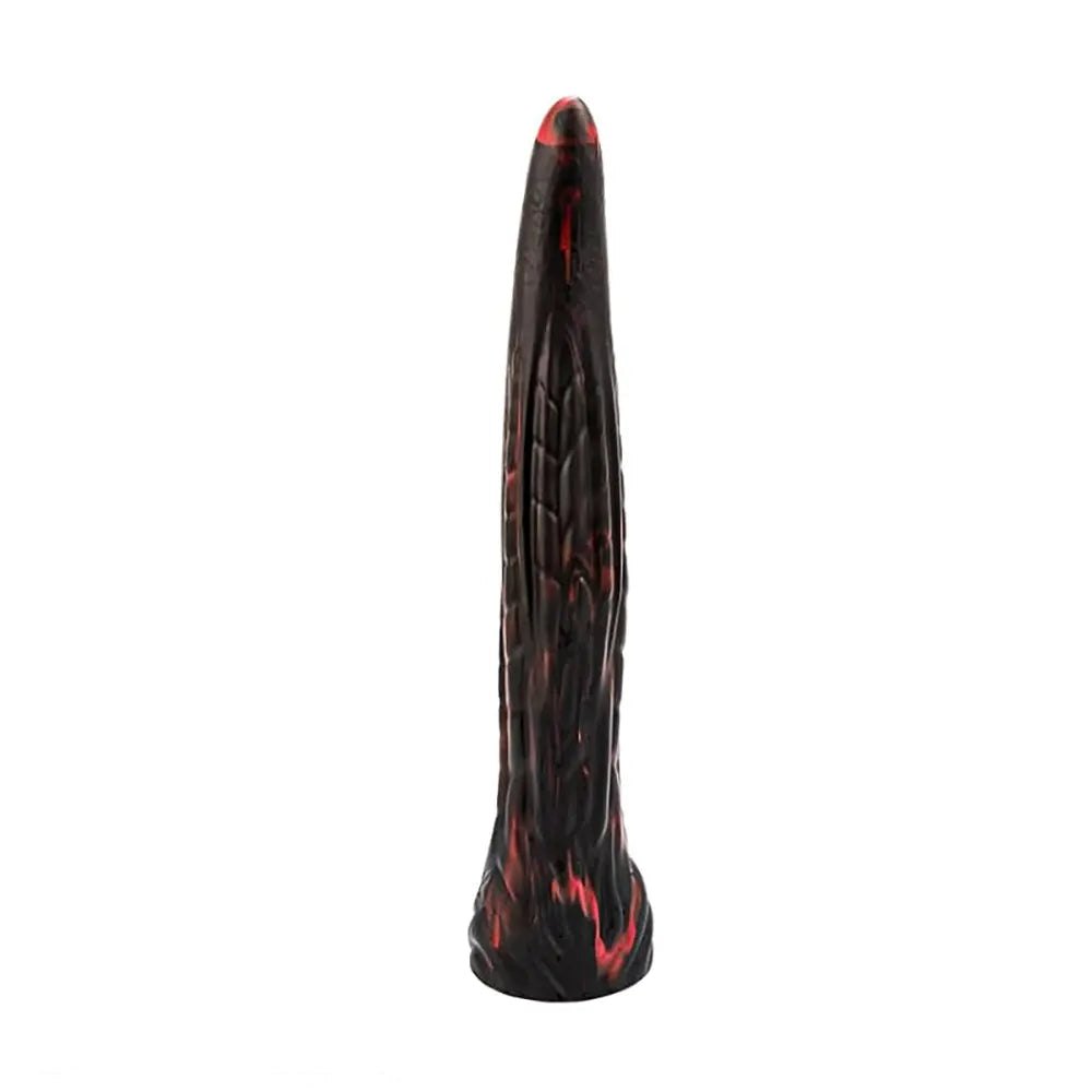 Curved Marbled Fantasy Dildo - Ridged Silicone Dildo