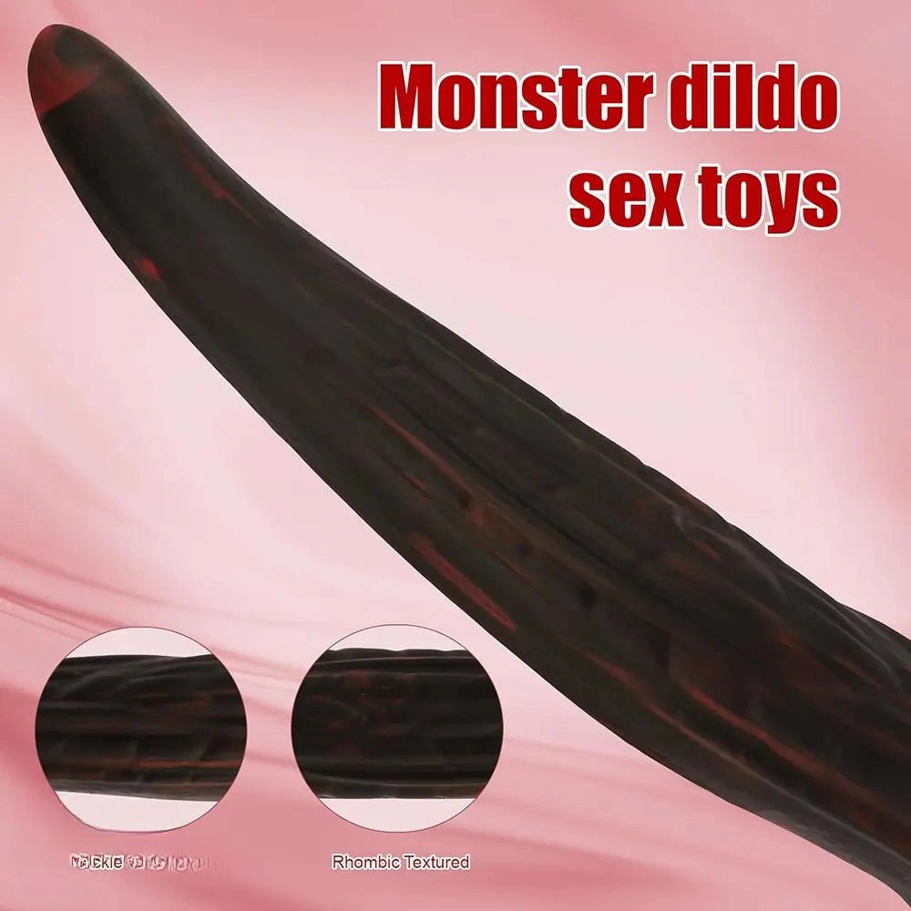 Curved Marbled Fantasy Dildo - Ridged Silicone Dildo