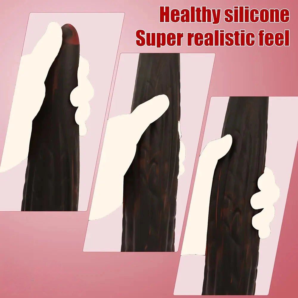 Curved Marbled Fantasy Dildo - Ridged Silicone Dildo