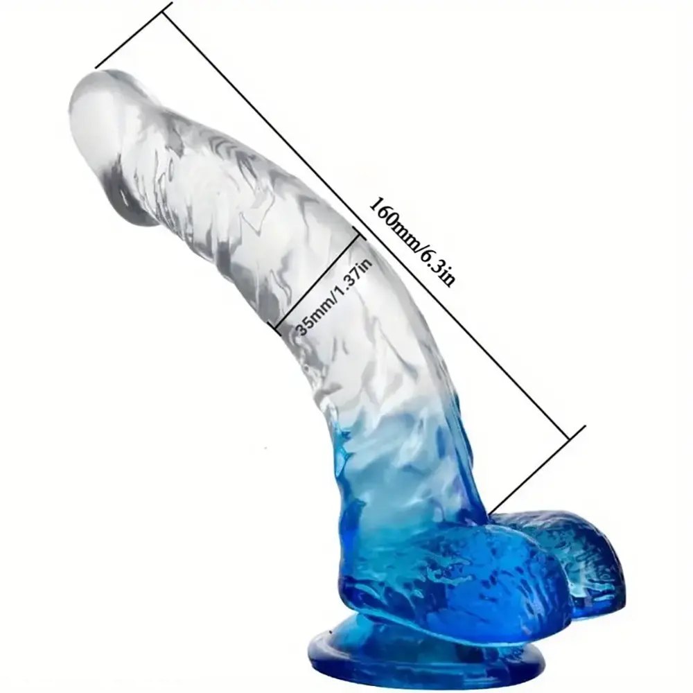 Curved Ombre Clear TPE G-Spot Dildo - G-Spot Dildo