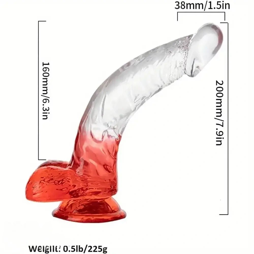 Curved Ombre Clear TPE G-Spot Dildo - G-Spot Dildo