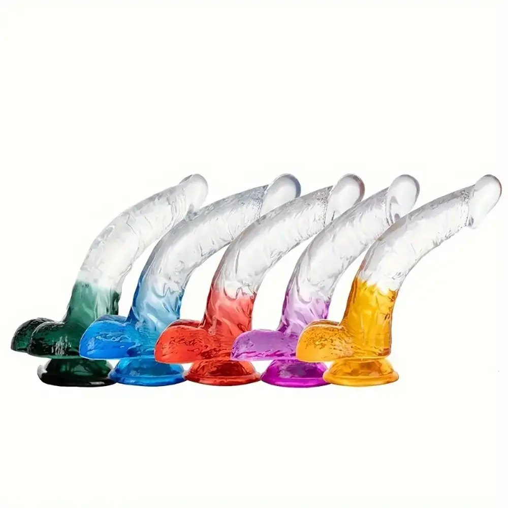 Curved Ombre Clear TPE G-Spot Dildo - G-Spot Dildo