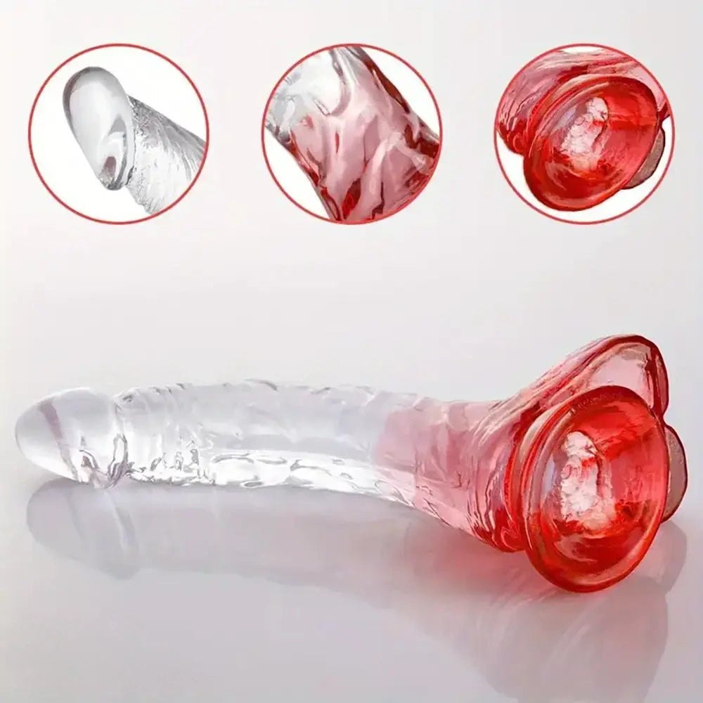Curved Ombre Clear TPE G-Spot Dildo - G-Spot Dildo