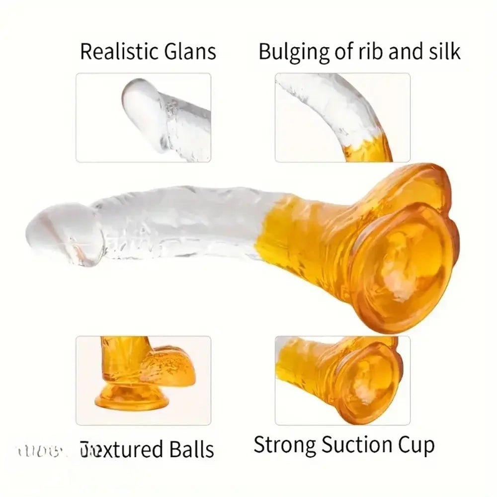 Curved Ombre Clear TPE G-Spot Dildo - G-Spot Dildo