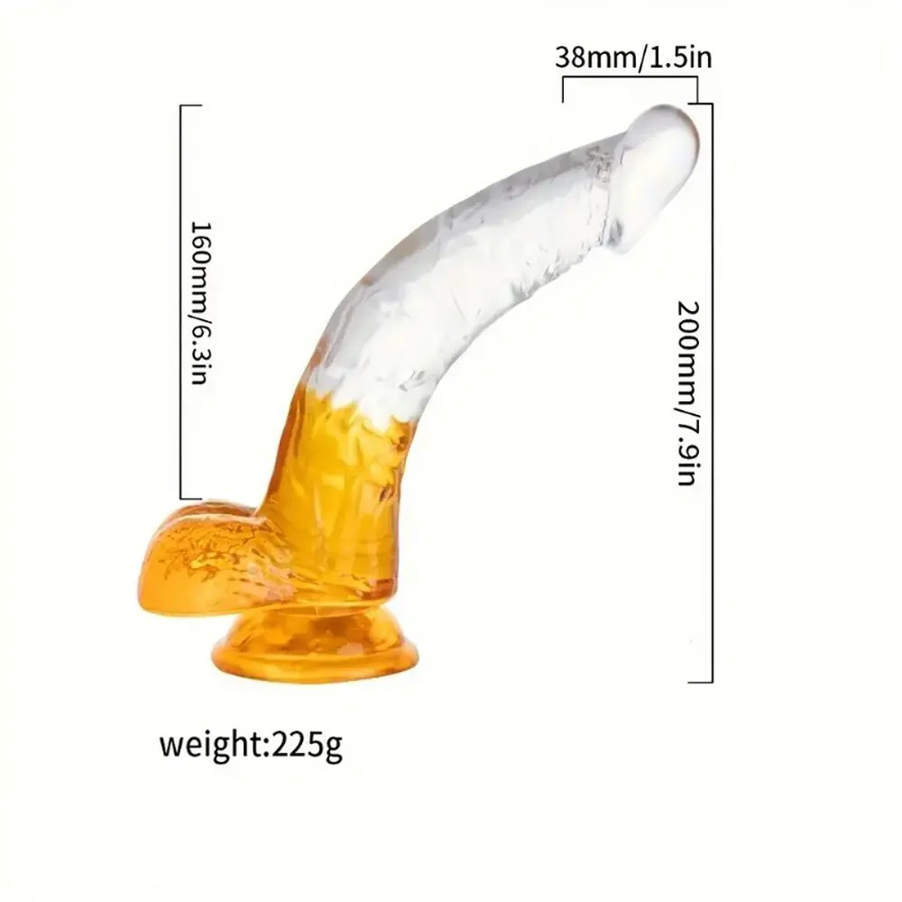 Curved Ombre Clear TPE G-Spot Dildo - G-Spot Dildo