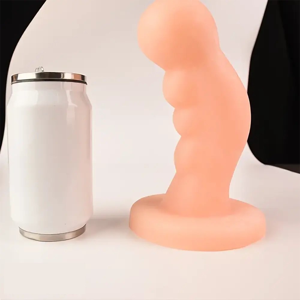 Curved PVC Anal Dildo - Graduated Suction Cup Anal Dildo