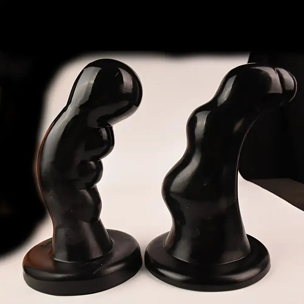 Curved PVC Anal Dildo - Graduated Suction Cup Anal Dildo
