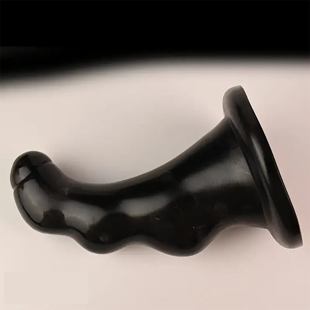 Curved PVC Anal Dildo - Graduated Suction Cup Anal Dildo
