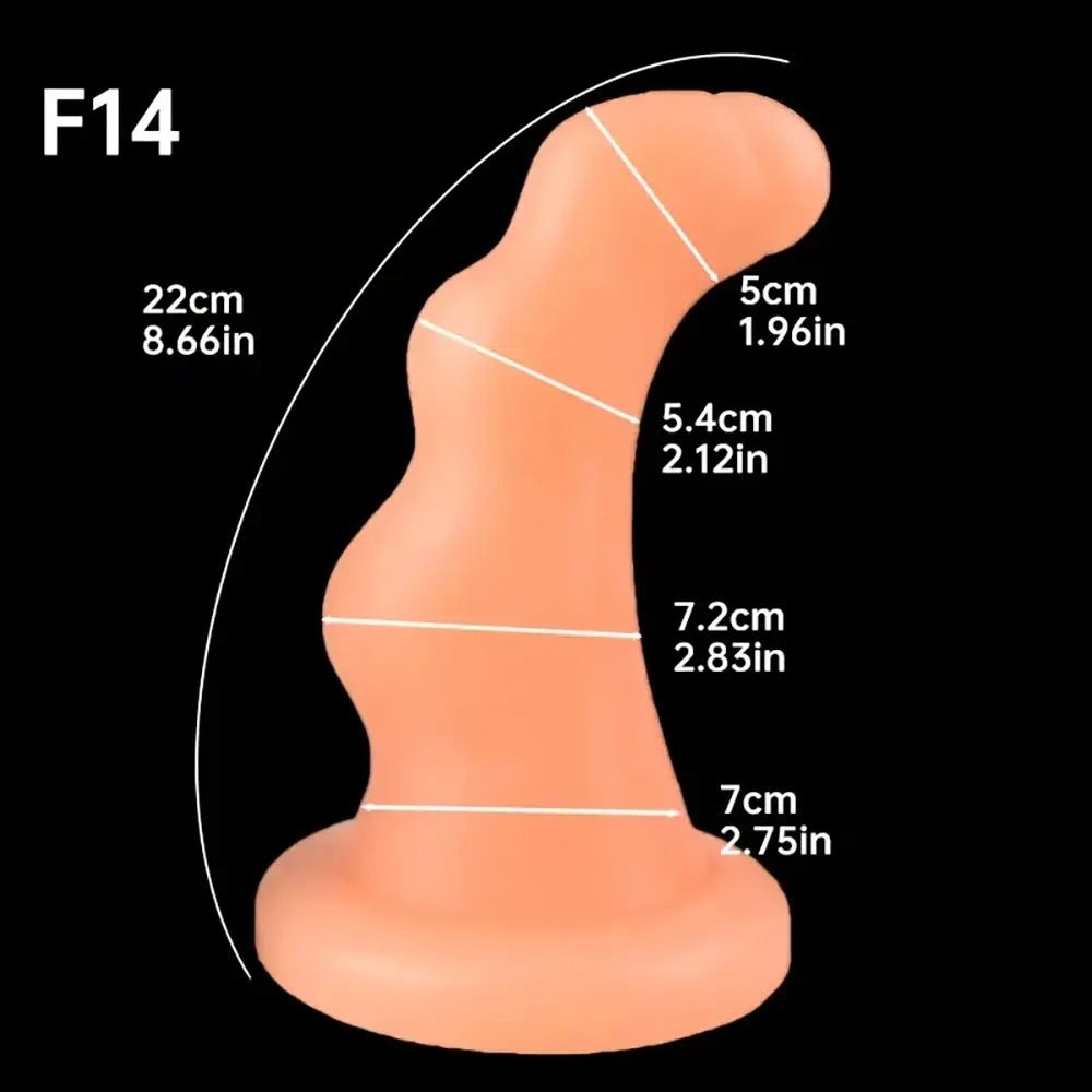 Curved PVC Anal Dildo - Graduated Suction Cup Anal Dildo