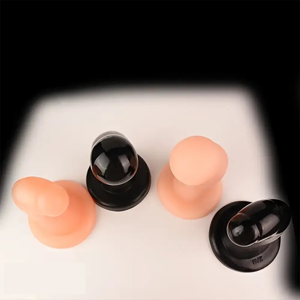 Curved PVC Anal Dildo - Graduated Suction Cup Anal Dildo