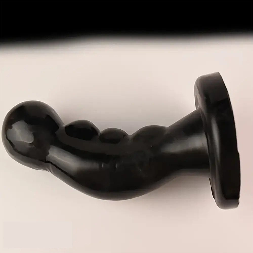 Curved PVC Anal Dildo - Graduated Suction Cup Anal Dildo