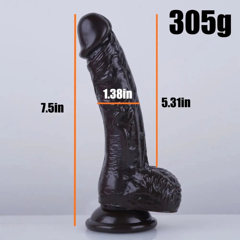 Curved PVC Realistic Dildo 7.5 in - Realistic Dildo