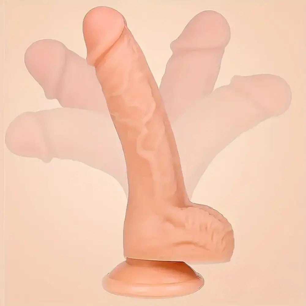 Curved Realistic Dildo With Balls - PVC Realistic Dildo