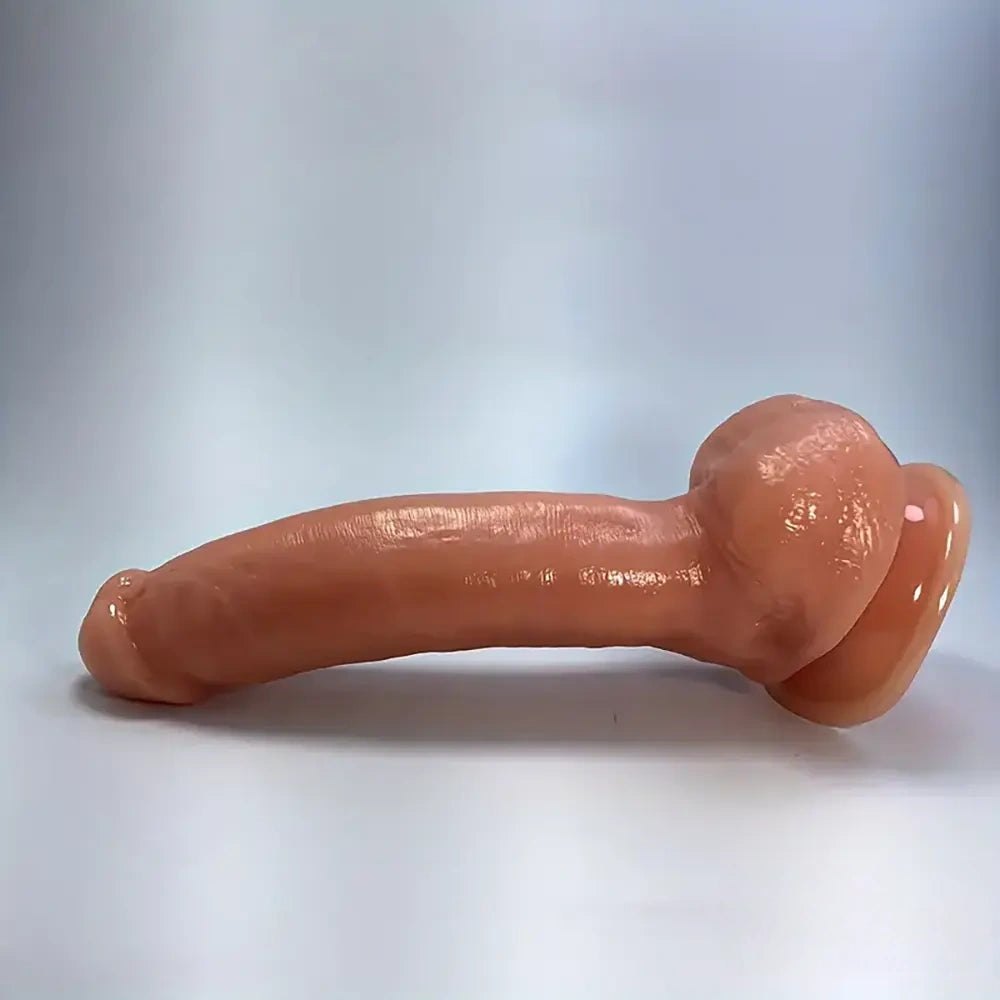 Curved Realistic Dildo With Balls - PVC Realistic Dildo