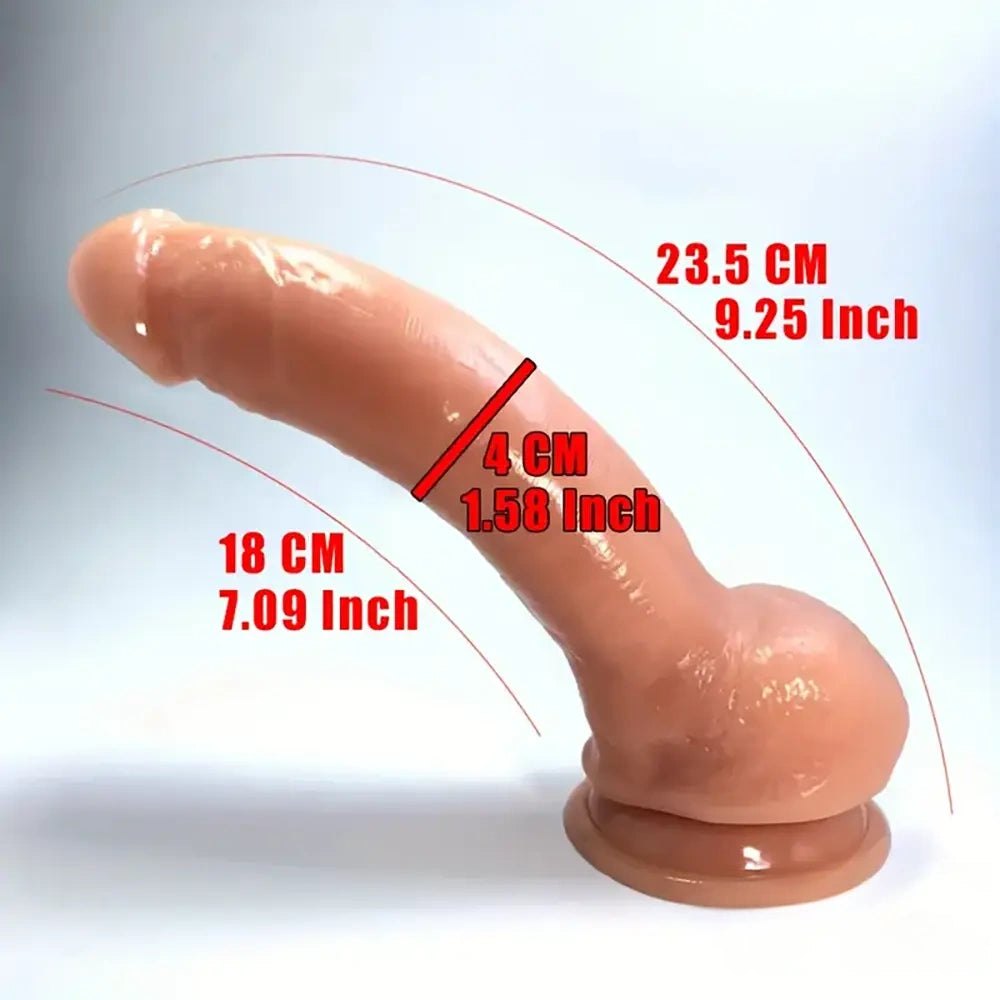 Curved Realistic Dildo With Balls - PVC Realistic Dildo
