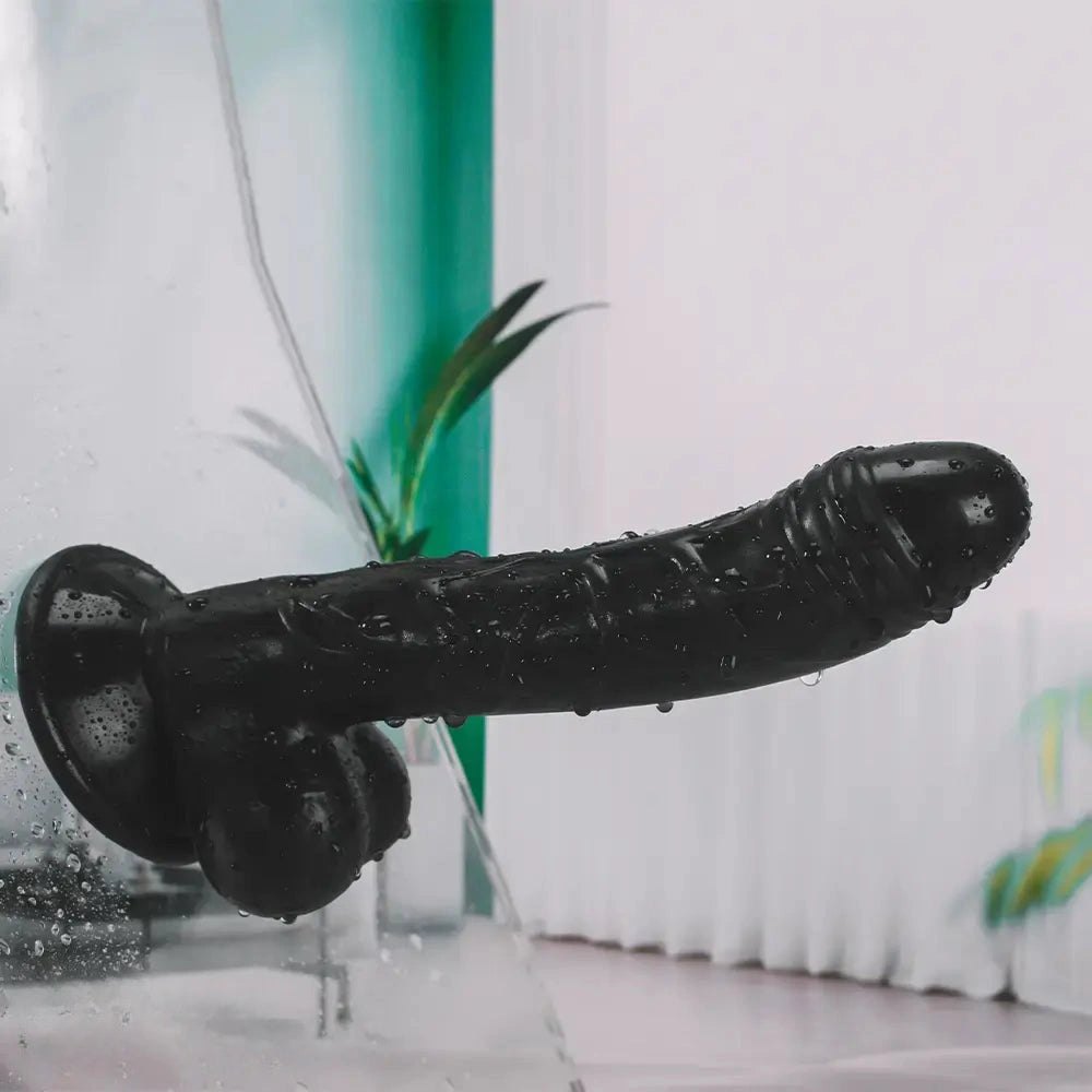 Curved PVC Suction Dildo 7 in - Realistic PVC Dildo