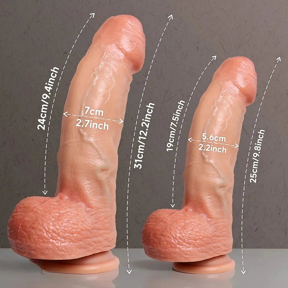Curved Realistic Dildo in 2 Sizes - Silicone G-Spot Dildo