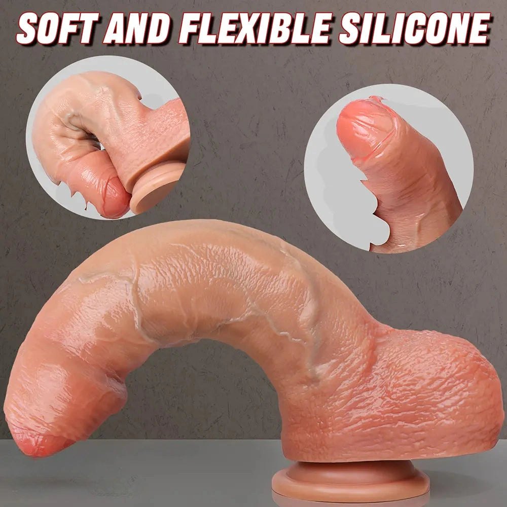 Curved Realistic Dildo in 2 Sizes - Silicone G-Spot Dildo