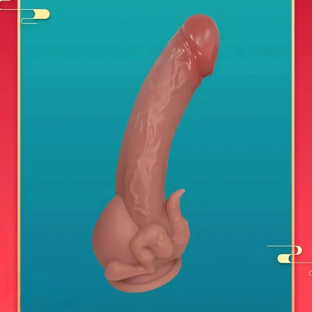 Curved Realistic Dildo with Balls - Realistic Dildo