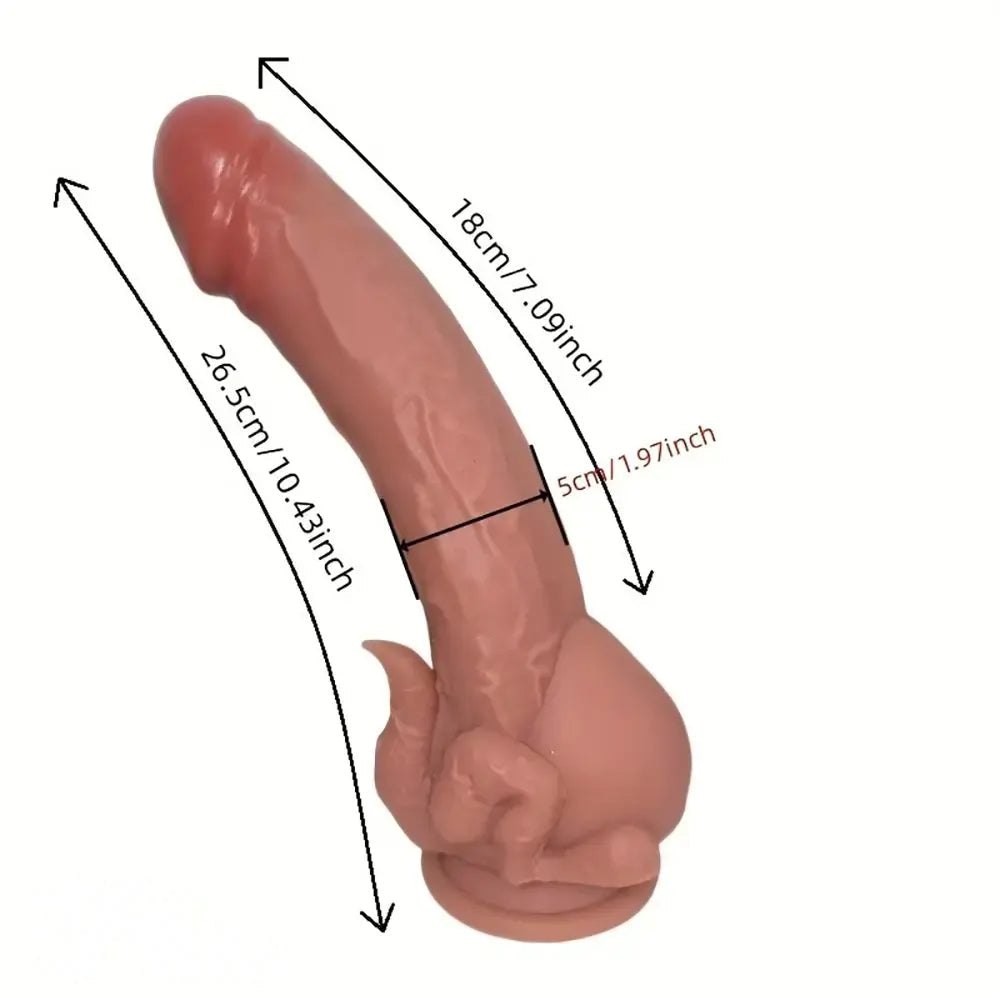 Curved Realistic Dildo with Balls - Realistic Dildo