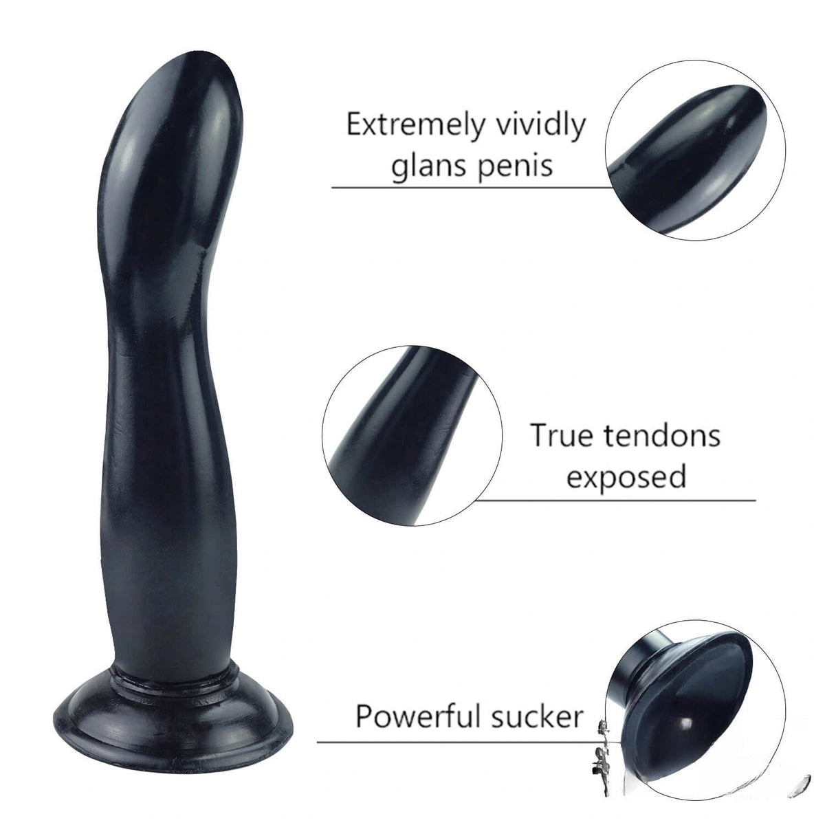 Curved Realistic PVC Dildo 9.45in - realistic dildo
