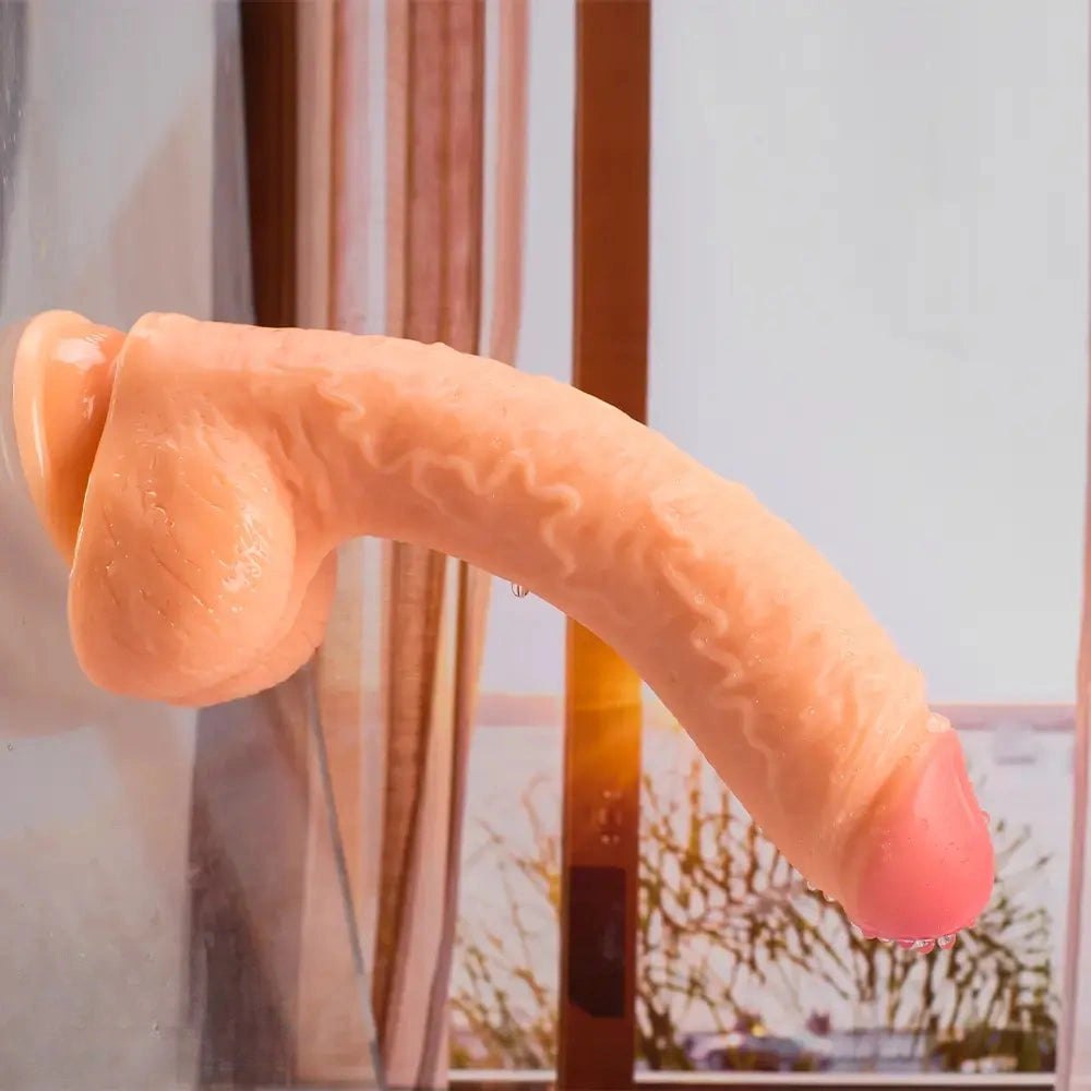 Curved Realistic PVC Dildo - Big Realistic Dildo 9.84 in