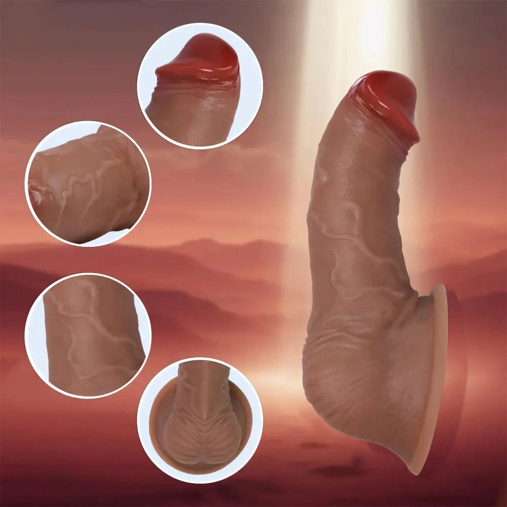 Curved Realistic Dildo 7.9 in - Silicone Realistic Dildo