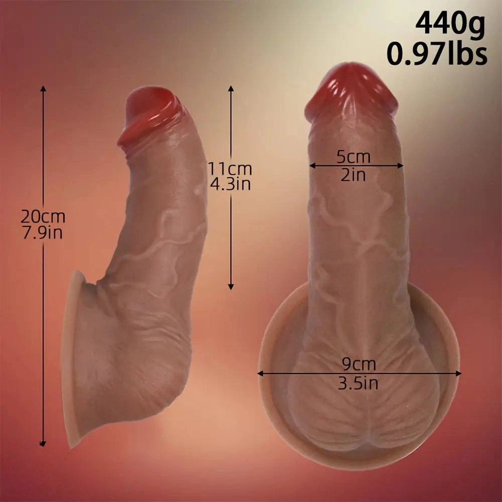 Curved Realistic Dildo 7.9 in - Silicone Realistic Dildo
