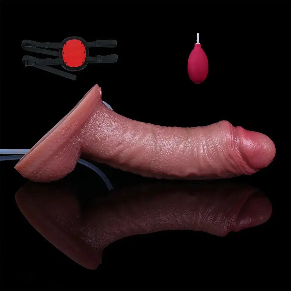 Curved Realistic Squirting Dildo - Harness Compatible Dildo
