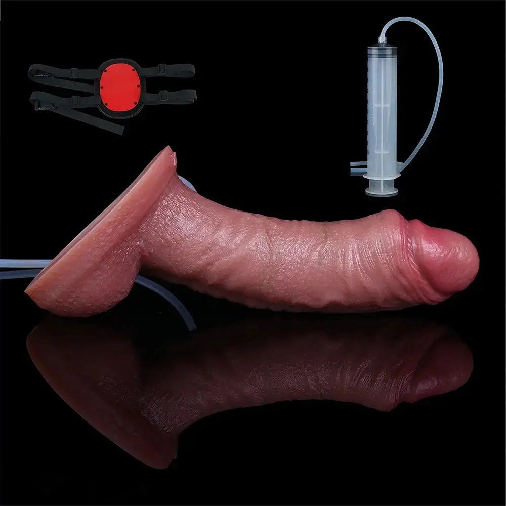 Curved Realistic Squirting Dildo - Harness Compatible Dildo