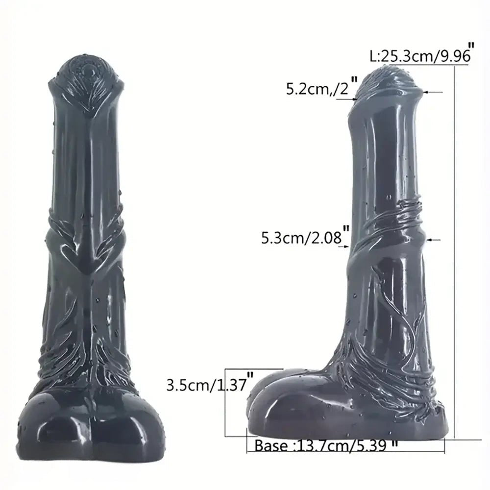 Curved Ridged Horse Style Dildo - Animal Style Horse Dildo
