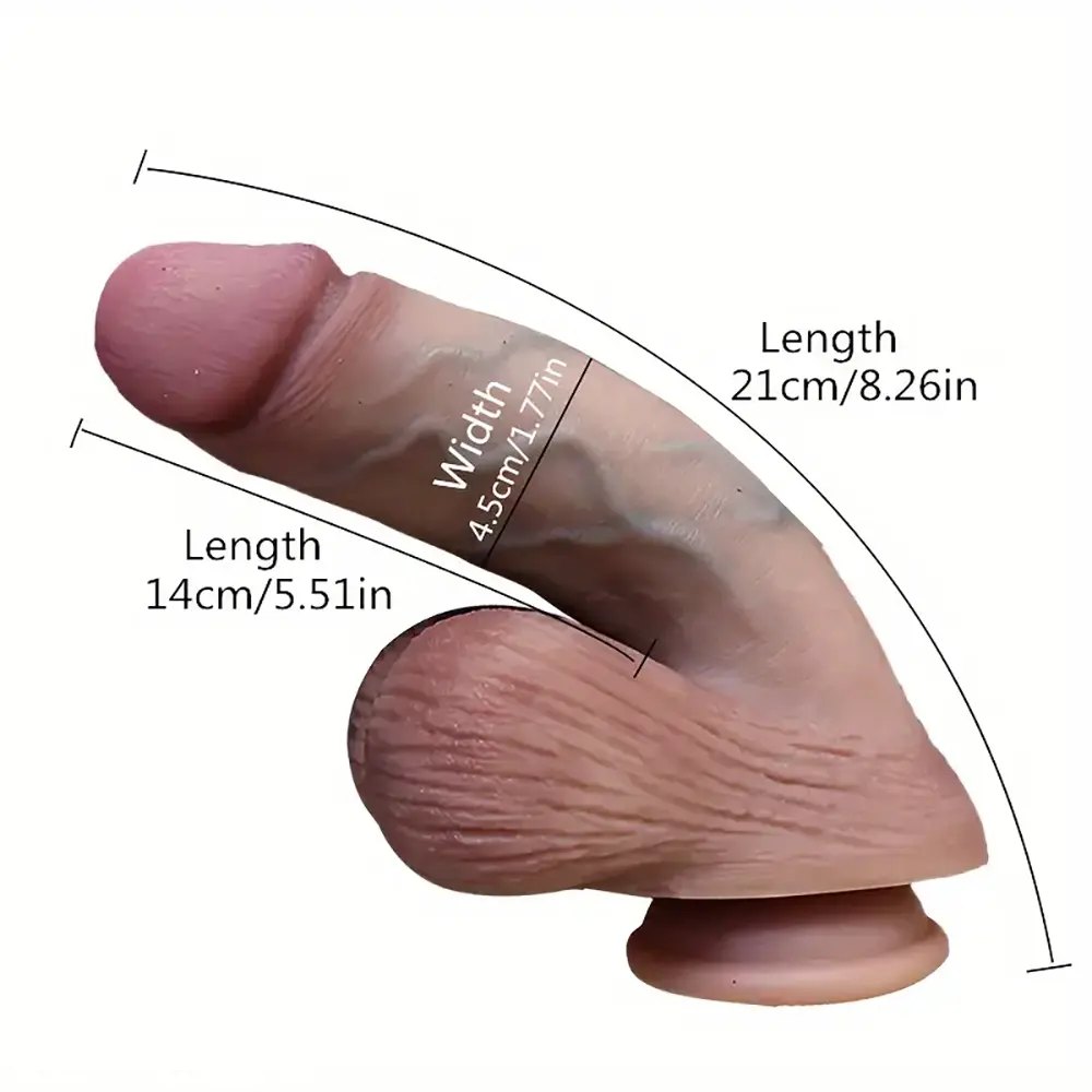 Curved Silicone Hanging Dildo 8in - Big Thick Curved Dildo