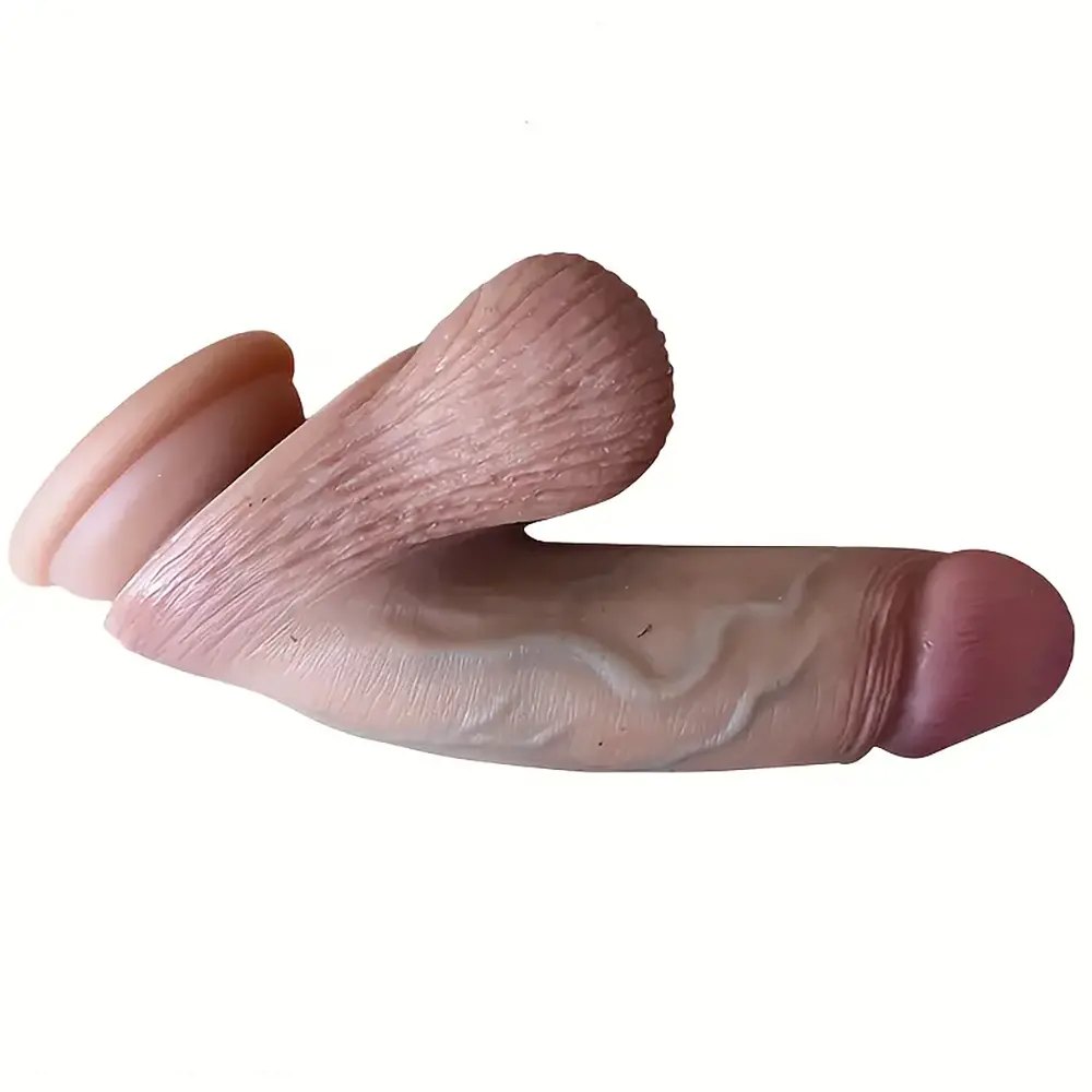 Curved Silicone Hanging Dildo 8in - Big Thick Curved Dildo