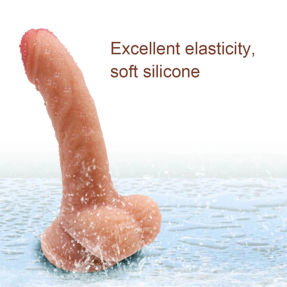 Curved Silicone Suction Dildo 6 in - Suction Cup Dildo