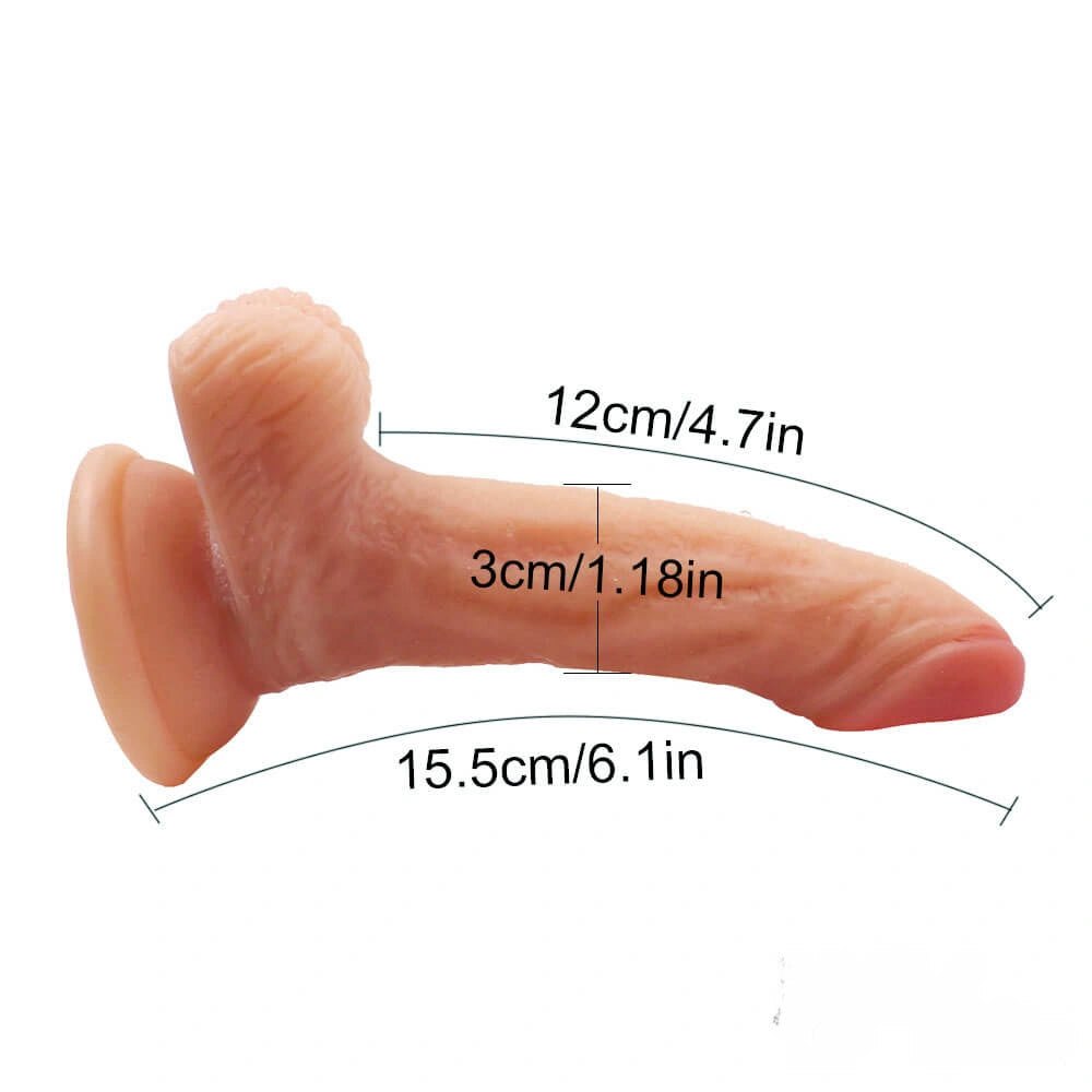 Curved Silicone Suction Dildo 6 in - Suction Cup Dildo