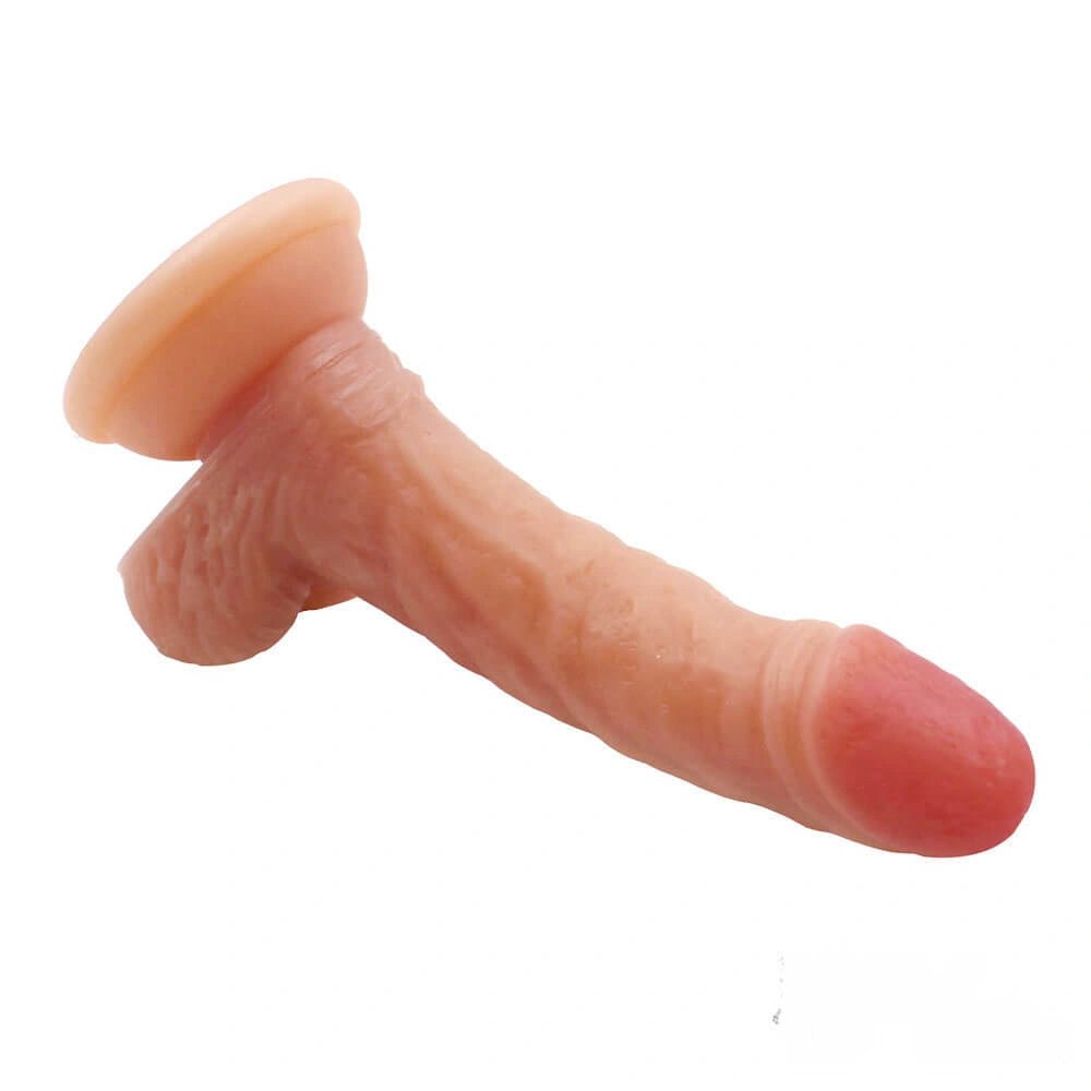 Curved Silicone Suction Dildo 6 in - Suction Cup Dildo