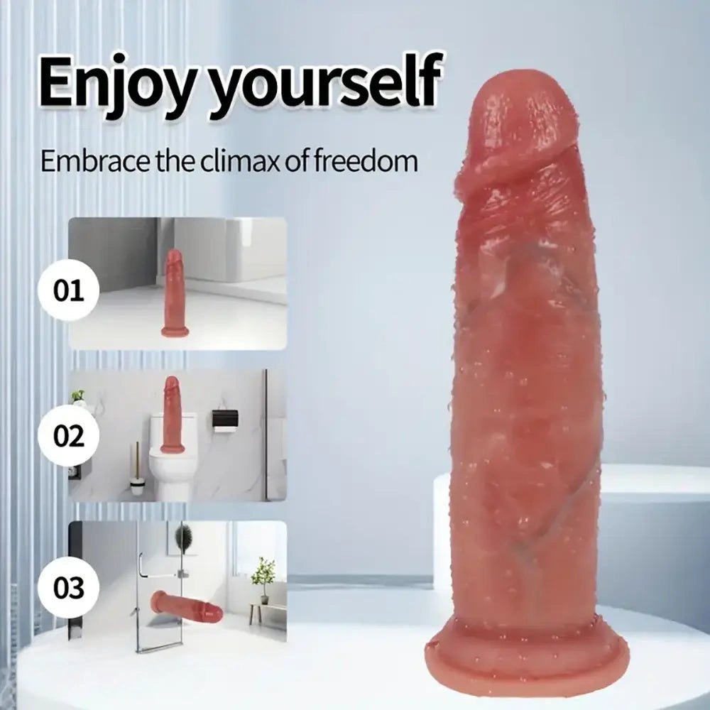 Curved Sliding Skin Dildo 7.87in - Curved G-Spot Dildo
