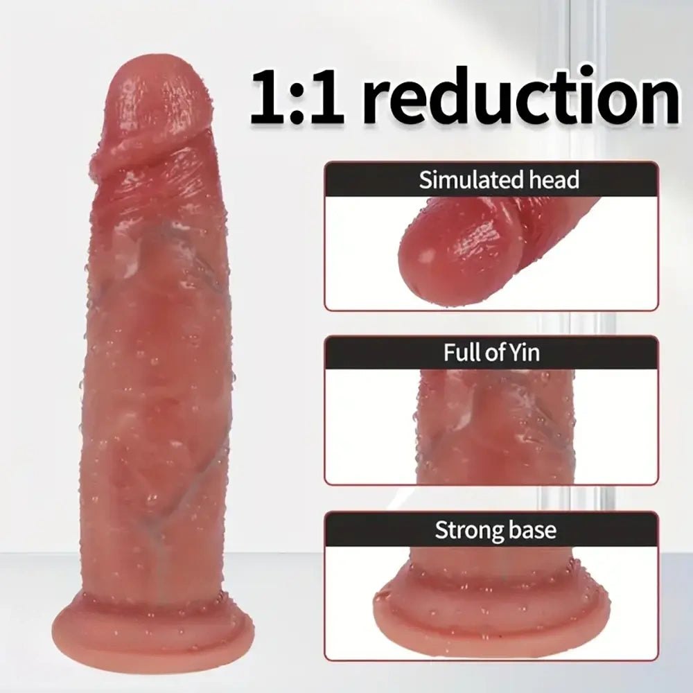 Curved Sliding Skin Dildo 7.87in - Curved G-Spot Dildo