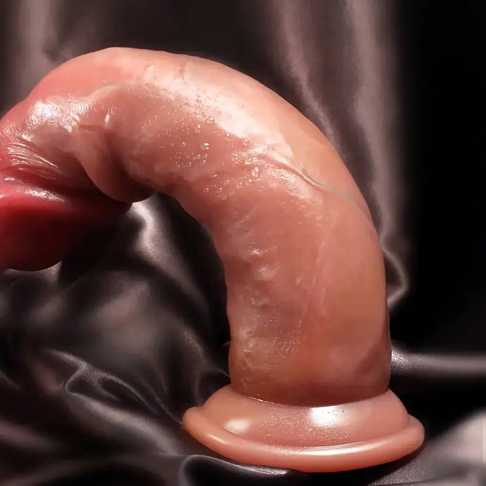 Curved Sliding Skin Dildo 7.87in - Curved G-Spot Dildo